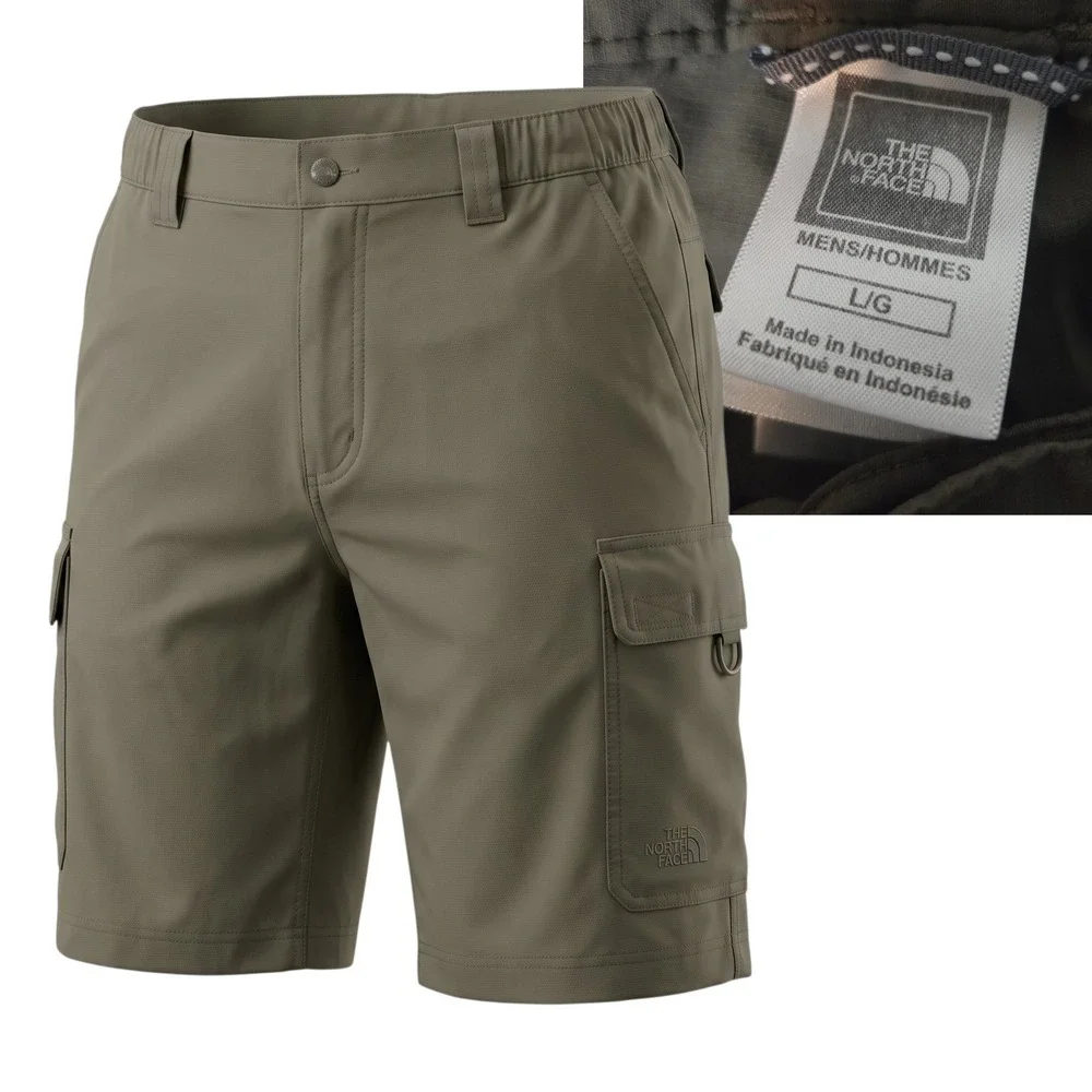 The North Face Cargo Shorts Mens Large Olive Green Ripstop Hiking Outdoor Pocket